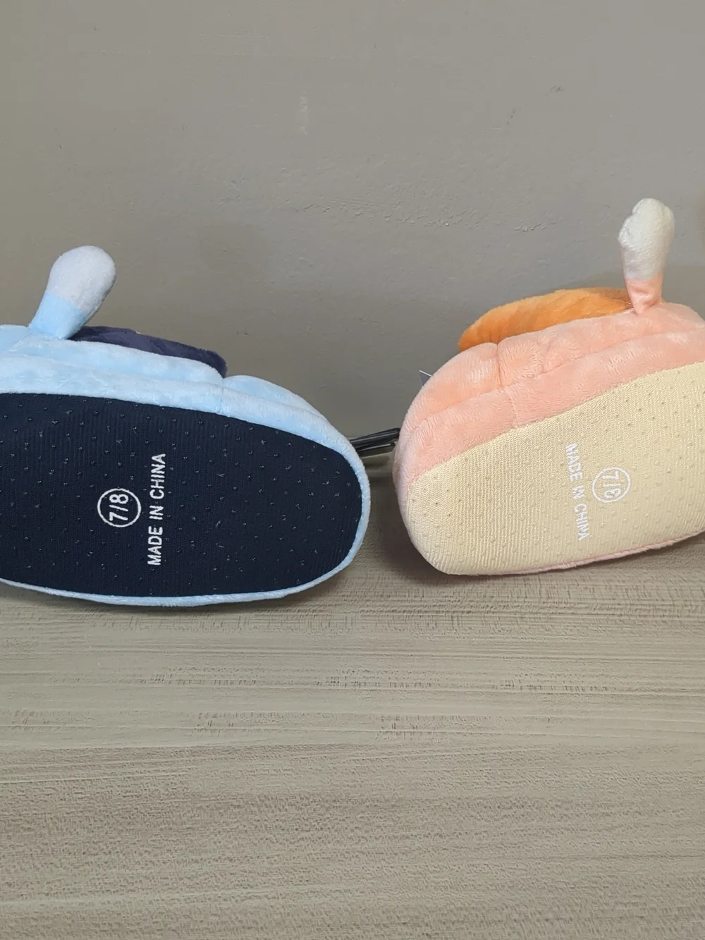 Bluey Plush Kids Slippers - Blue and Orange